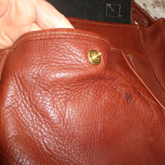 NWOT Leather Handbag Brown Removable Strap Carrying Handle Flap Top Push-Snap - Picture 8 of 14